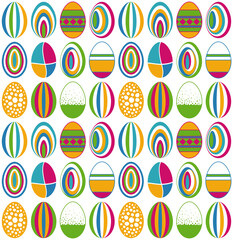 Nahtloses Muster mit bunten Ostereiern.