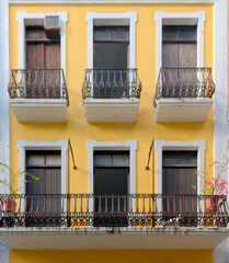 Fototapeta na wymiar Six Balconies in Old San Juan