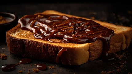 fresh toast with spread on top