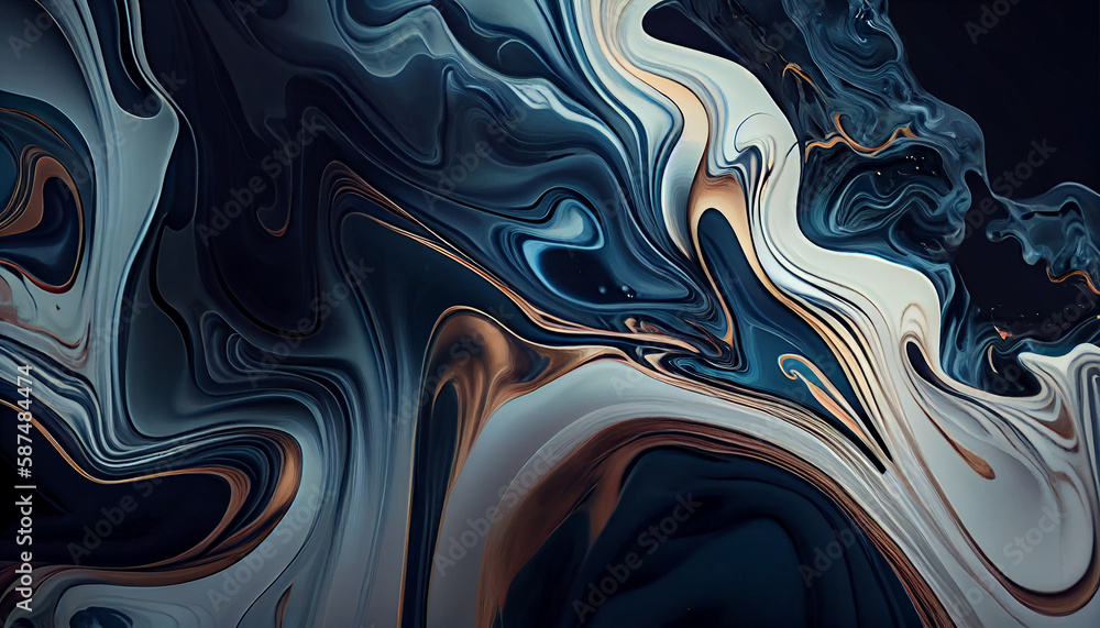 Poster abstract computer graphic backdrop with marbled effect generated by ai