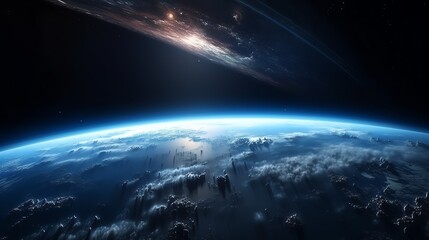 Space scene. Planet from space view