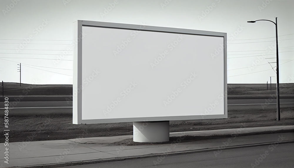 Aufkleber large roadside billboard frame with empty copy space generated by ai