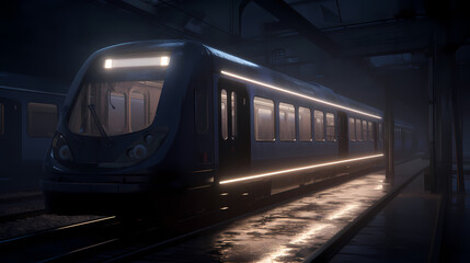 Fototapeta premium futuristic AI driven train