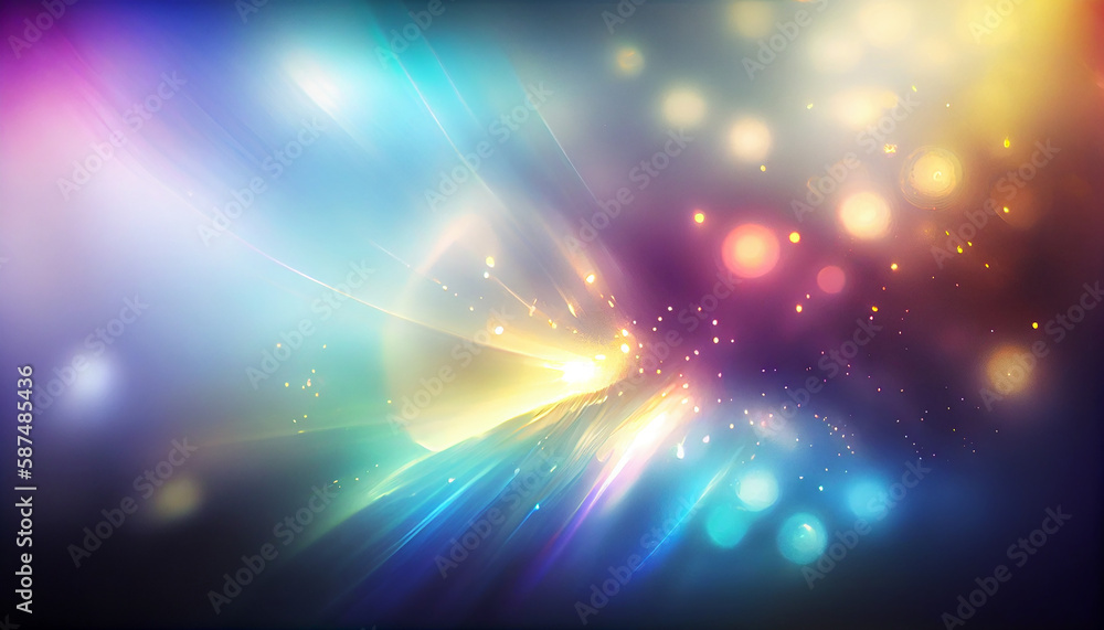 Poster glowing multi colored circles ignite a futuristic backdrop generated by ai