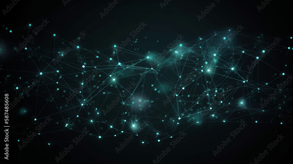 Poster abstract technology background with connecting the dots and lines. global network connection, intern