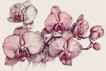 beautiful bouquet of pink orchids. Generative AI