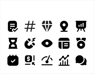 marketing and seo - Search Engine Optimization icons set solid glyph style collection. Vector illustration