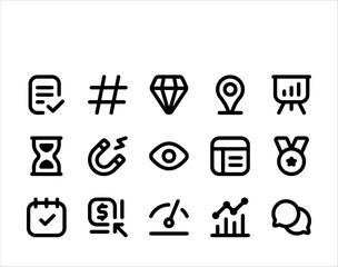 Fototapeta premium marketing and seo -Search Engine Optimization icons line style set collection. Vector illustration