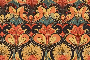 vibrant and intricate patterned wallpaper for home decor. Generative AI