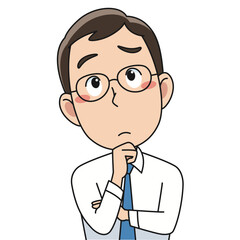 Person Thinking, Businessman Think, Doctor, Cartoon, Vector