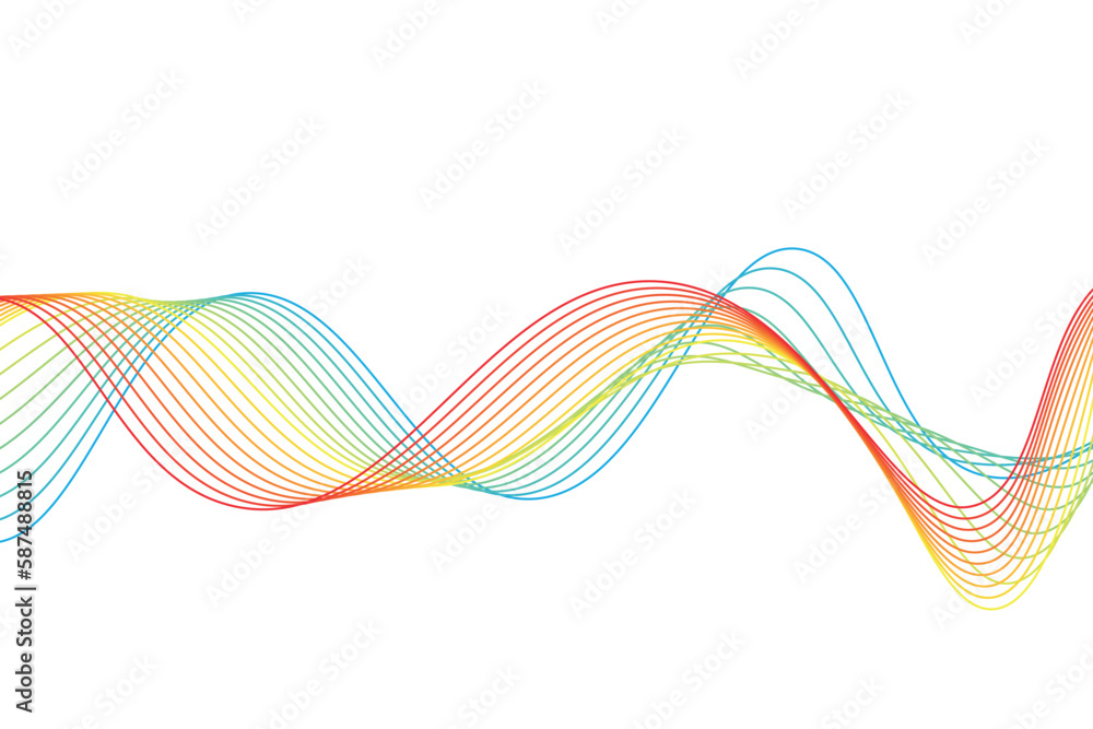 Poster colorful gradient wave line. fluid abstract background. suitable for landing page and computer deskt