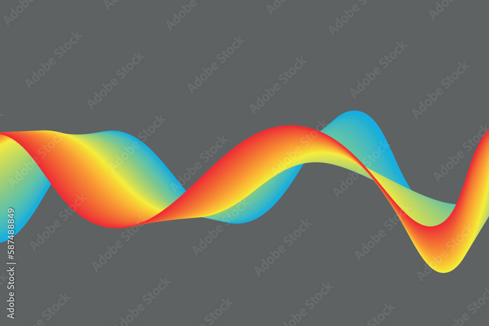 Aufkleber colorful gradient wave line. fluid abstract background. suitable for landing page and computer deskt