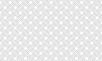 A grey basket weave seamless pattern consisting of 3 stripes with alternating angles. Vector Background. - obrazy, fototapety, plakaty