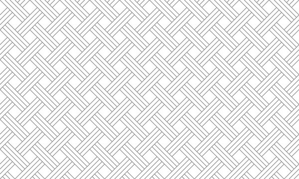 A grey basket weave seamless pattern consisting of 3 stripes with alternating angles. Vector Background.