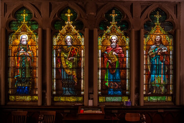 Fototapeta na wymiar STAINED GLASS IN A CHURCH