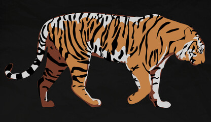 tiger on black background