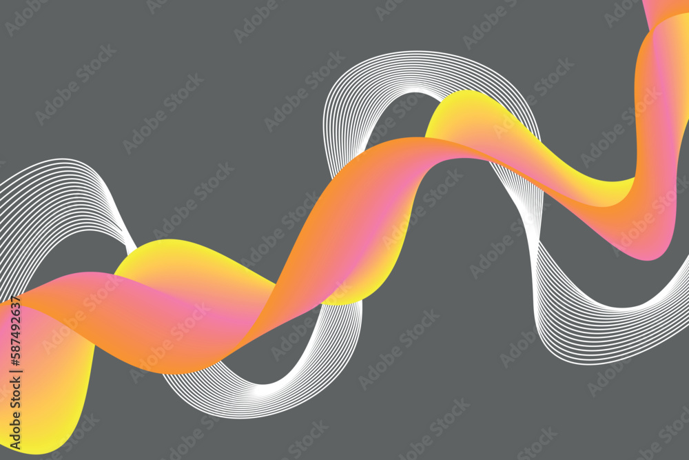 Poster colorful gradient wave line. fluid abstract background. suitable for landing page and computer deskt