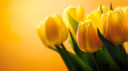 Naklejka premium Gift tulips, holiday background, image created by AI