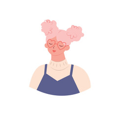 girl. illustration of a cute girl. web people vector illustration