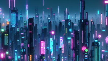 Fototapeta na wymiar Cyberpunk City Background