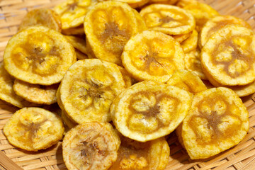 Banana stuffed with tamarind. Fruit snack