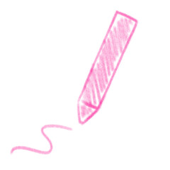 Crayon, a pencil or stick of colored chalk or wax, used for drawing.