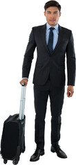 Portrait of businessman with luggage