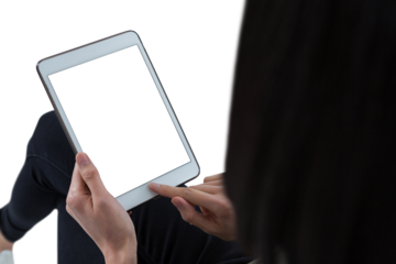 Female executive using digital tablet