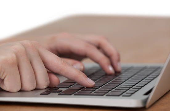 Businesswoman using laptop