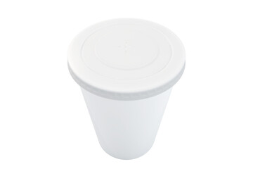 Digital composite image of white disposable cup