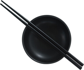 Close up of chopsticks with bowl
