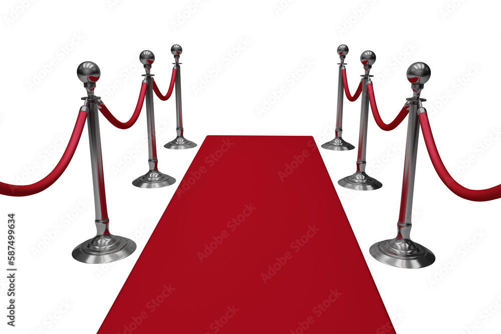 Poster queue barrier and red carpet