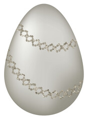 Silver Easter Egg with Glitter Pattern