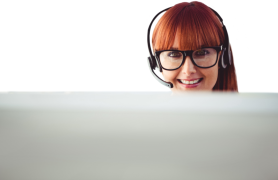 Attractive hipster woman with headset  - Powered by Adobe