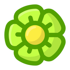 green flower. Exotic tropical plant blossom no background