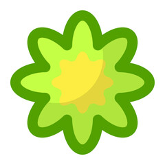 green flower. Exotic tropical plant blossom no background