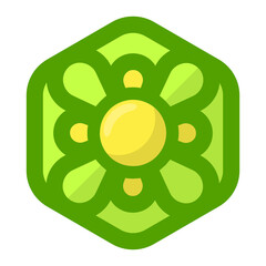 green flower. Exotic tropical plant blossom no background