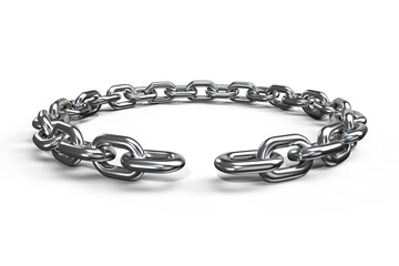 Obraz premium 3d image of broken metallic circular chain