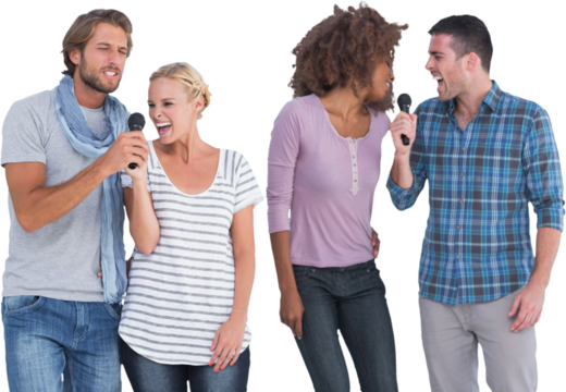 Fun group at karaoke