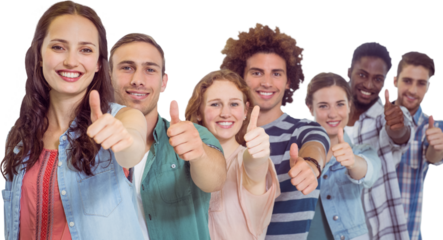 Fashion students showing thumbs up