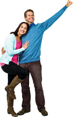 Fototapeta premium Happy successful man with girlfriend
