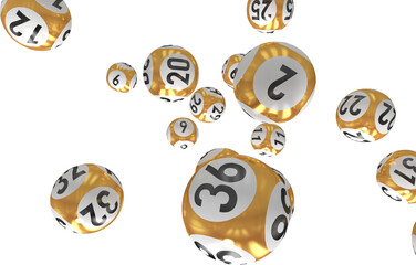 Lottery balls with numbers