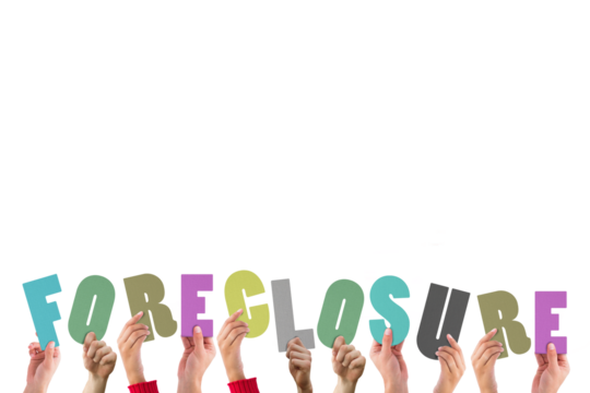 Hands holding up foreclosure   