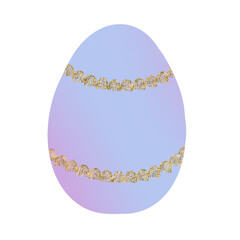 Watercolor Easter Egg with Glitter Paint