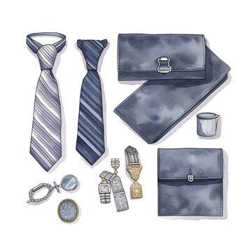 Business accessories in navy blue colors, generative AI