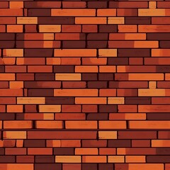 Obraz premium Seamless Pattern red brick wall. Generative art