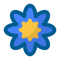 Geometric flower design element shapes. Figures, stars, spiral flower and circles no background