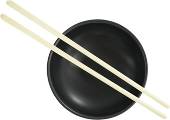 Close up of chopsticks and bowl