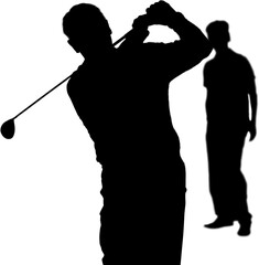 Golfers standing