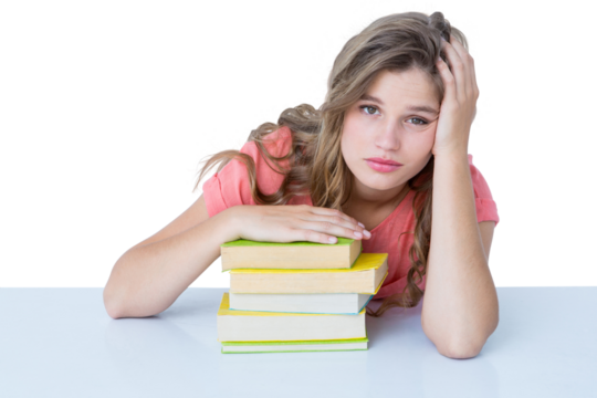 Tired hipster lying on table 